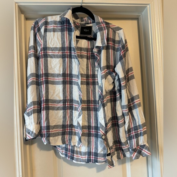 Rails Tops - Rails Hunter Plaid Flannel Top Blue White Small